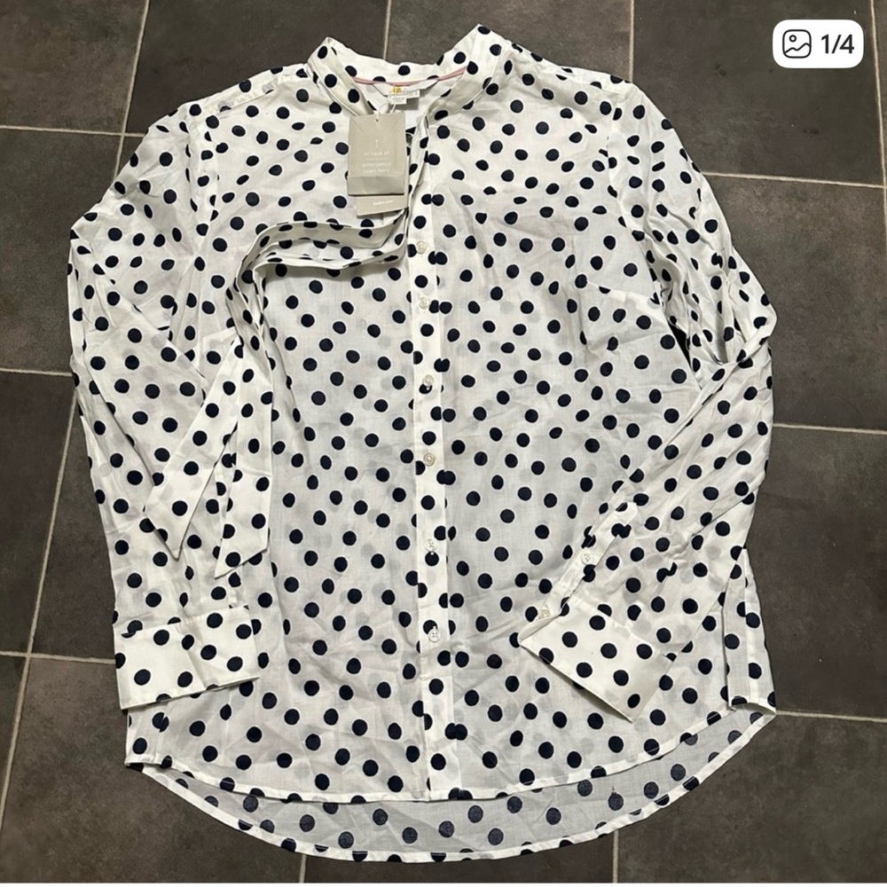 Polka Dot Boden Button-Up Blouse